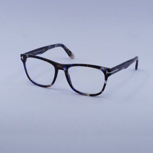 Tom Ford FT5662-B 055 Eyeglasses Shiny Blue Havana 54mm Square Frame